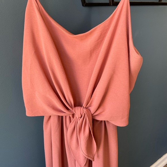 Spaghetti Strap Orange Jumpsuit Size L - Picture 3 of 9